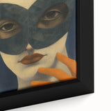 Abstract Electric Portrait Art - Modern Masked Face Vibrant Decor