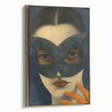 Abstract Electric Portrait Art - Modern Masked Face Vibrant Decor