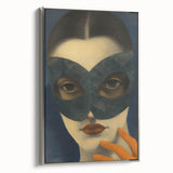 Abstract Electric Portrait Art - Modern Masked Face Vibrant Decor