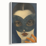 Abstract Electric Portrait Art - Modern Masked Face Vibrant Decor