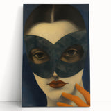 Abstract Electric Portrait Art - Modern Masked Face Vibrant Decor