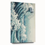 Electric Wave Wall Art - Dynamic Abstract Ocean Design for Modern Decor