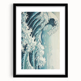 Electric Wave Wall Art - Dynamic Abstract Ocean Design for Modern Decor