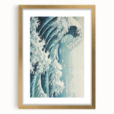 Electric Wave Wall Art - Dynamic Abstract Ocean Design for Modern Decor