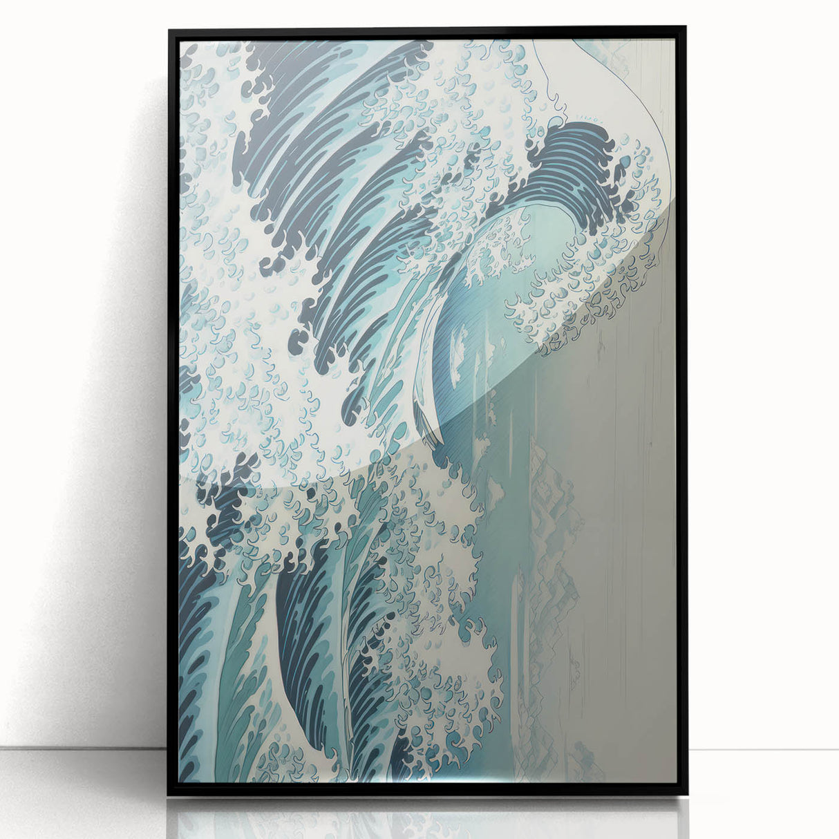 Electric Wave Wall Art - Dynamic Abstract Ocean Design for Modern Decor