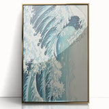 Electric Wave Wall Art - Dynamic Abstract Ocean Design for Modern Decor