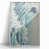 Electric Wave Wall Art - Dynamic Abstract Ocean Design for Modern Decor