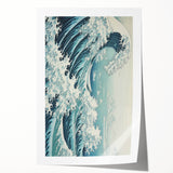 Electric Wave Wall Art - Dynamic Abstract Ocean Design for Modern Decor