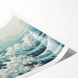 Electric Wave Wall Art - Dynamic Abstract Ocean Design for Modern Decor
