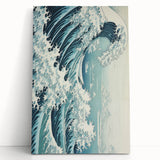 Electric Wave Wall Art - Dynamic Abstract Ocean Design for Modern Decor