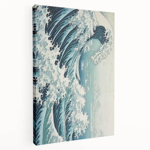 Electric Wave Wall Art - Dynamic Abstract Ocean Design for Modern Decor