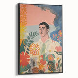 Modern Electric Abstract Portrait - Vibrant Floral and Figurative Art