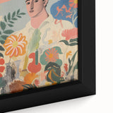 Modern Electric Abstract Portrait - Vibrant Floral and Figurative Art