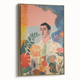 Modern Electric Abstract Portrait - Vibrant Floral and Figurative Art