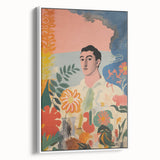 Modern Electric Abstract Portrait - Vibrant Floral and Figurative Art