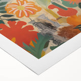 Modern Electric Abstract Portrait - Vibrant Floral and Figurative Art