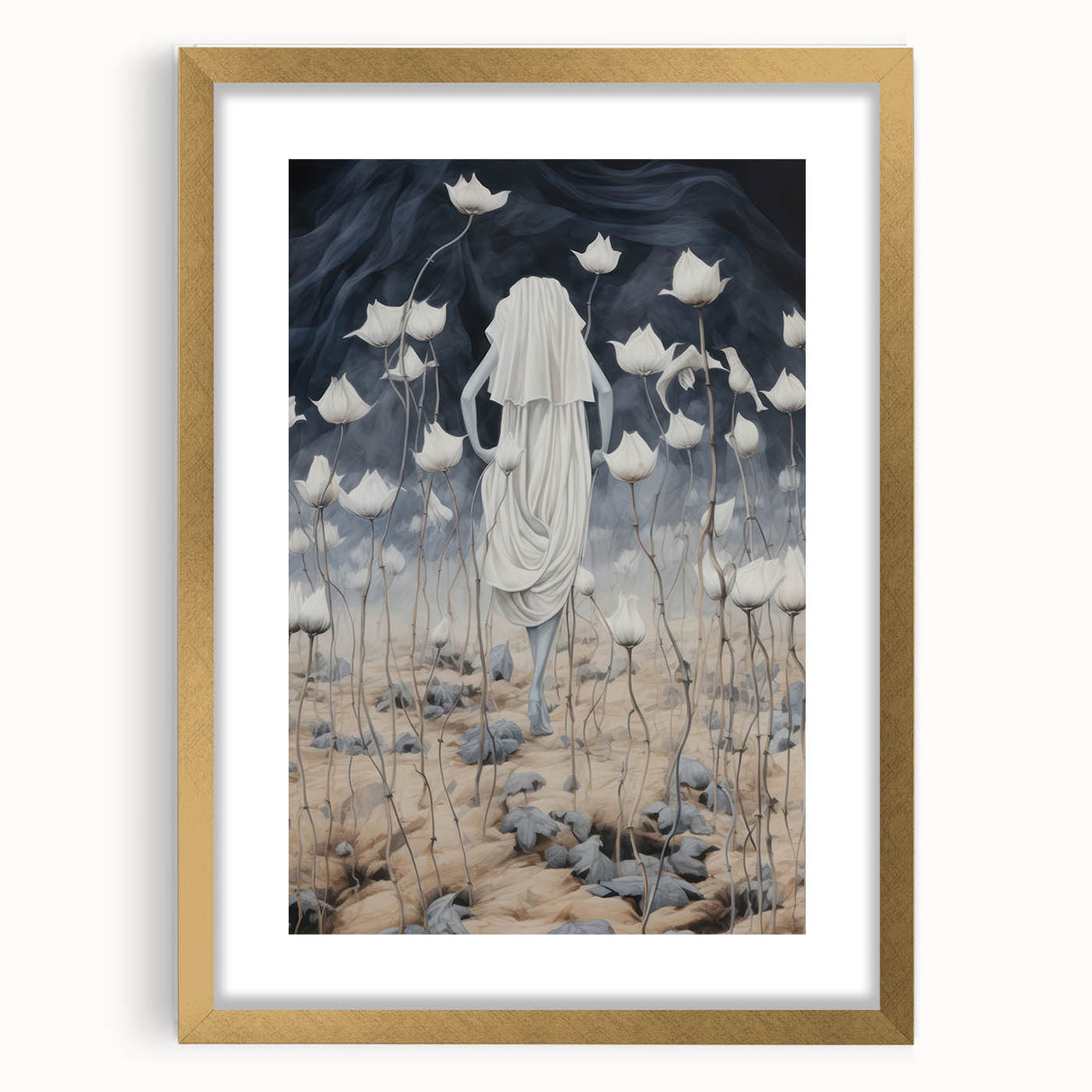 Electric Abstract Dreamscape - Ethereal Floral and Figure Art Print