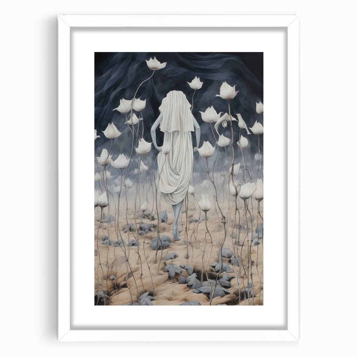 Electric Abstract Dreamscape - Ethereal Floral and Figure Art Print