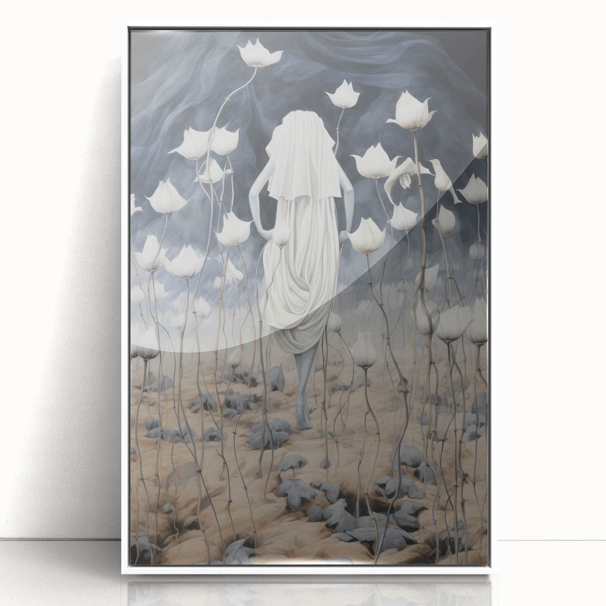 Electric Abstract Dreamscape - Ethereal Floral and Figure Art Print