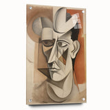 Electric Cubist Portrait Art - Modern Abstract Geometric Wall Decor