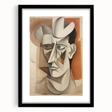 Electric Cubist Portrait Art - Modern Abstract Geometric Wall Decor