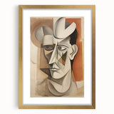 Electric Cubist Portrait Art - Modern Abstract Geometric Wall Decor