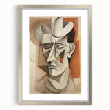 Electric Cubist Portrait Art - Modern Abstract Geometric Wall Decor