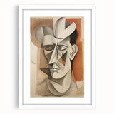 Electric Cubist Portrait Art - Modern Abstract Geometric Wall Decor