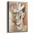 Electric Cubist Portrait Art - Modern Abstract Geometric Wall Decor