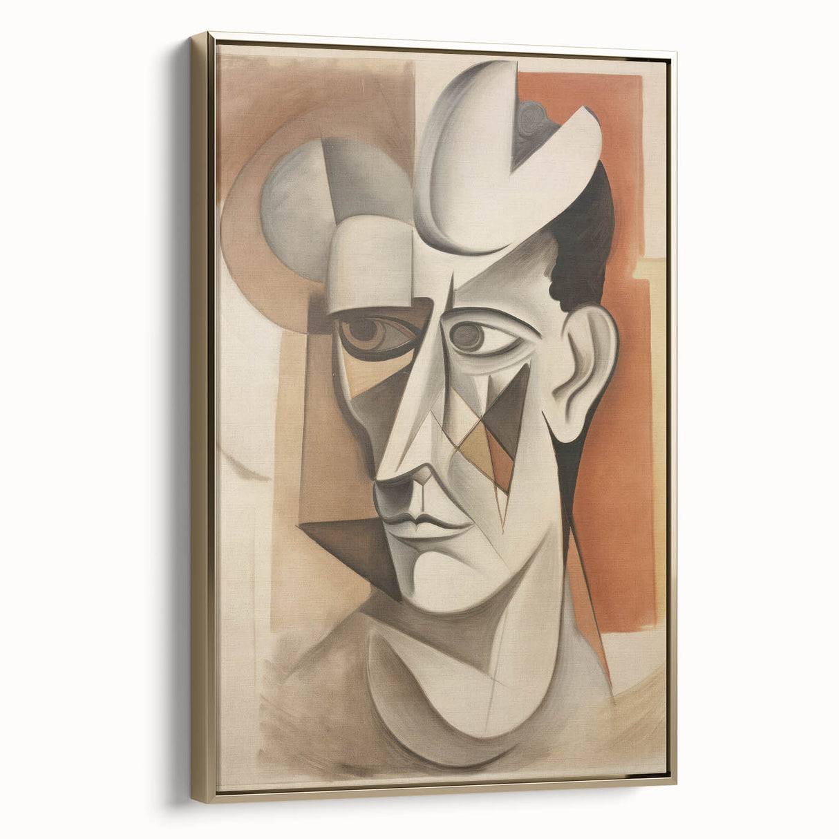 Electric Cubist Portrait Art - Modern Abstract Geometric Wall Decor