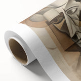 Electric Cubist Portrait Art - Modern Abstract Geometric Wall Decor