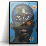 Electric Portrait Wall Art - Vibrant Modern Expressionist Face Decor