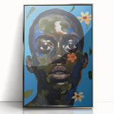 Electric Portrait Wall Art - Vibrant Modern Expressionist Face Decor