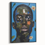 Electric Portrait Wall Art - Vibrant Modern Expressionist Face Decor