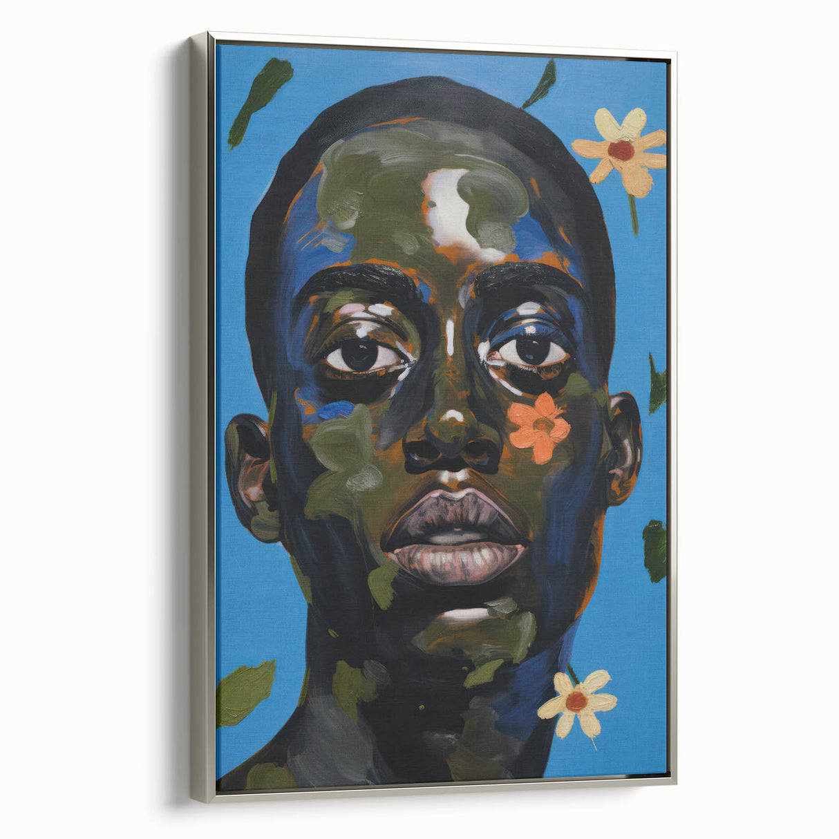 Electric Portrait Wall Art - Vibrant Modern Expressionist Face Decor