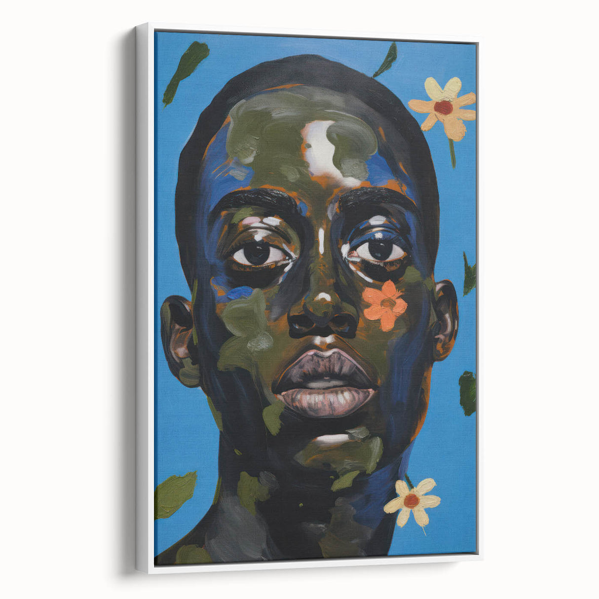 Electric Portrait Wall Art - Vibrant Modern Expressionist Face Decor