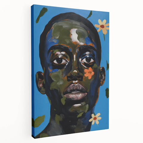 Electric Portrait Wall Art - Vibrant Modern Expressionist Face Decor