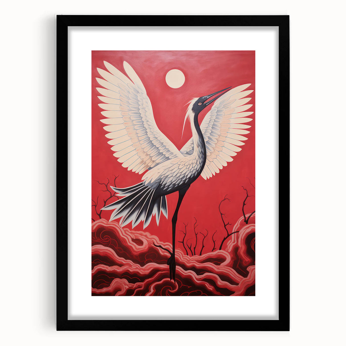 Majestic Electric Crane Art – Bold Modern Electric Wall Canvas Decor