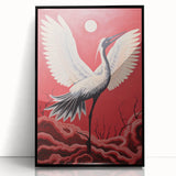 Majestic Electric Crane Art – Bold Modern Electric Wall Canvas Decor