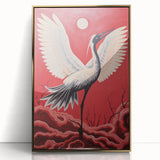Majestic Electric Crane Art – Bold Modern Electric Wall Canvas Decor