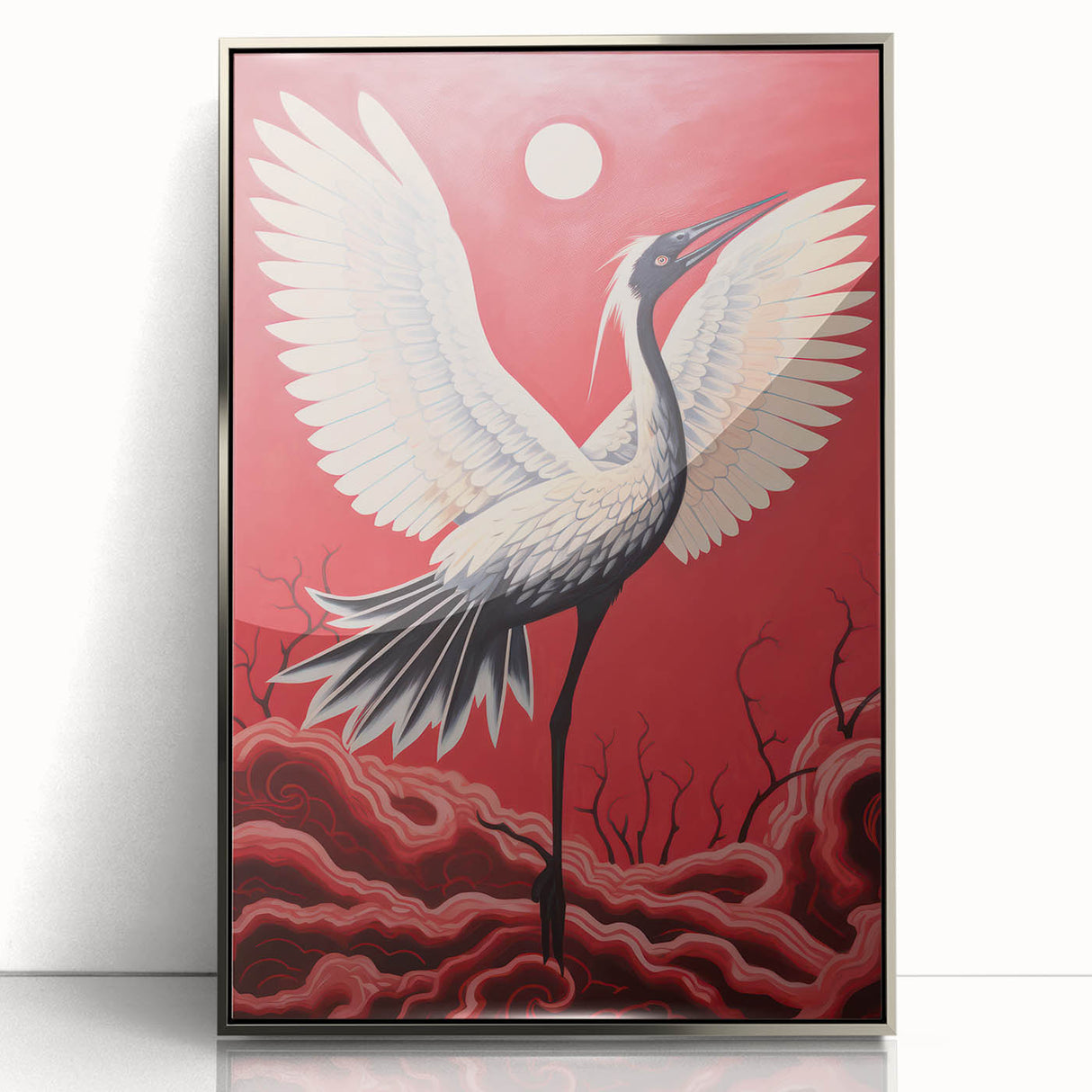 Majestic Electric Crane Art – Bold Modern Electric Wall Canvas Decor