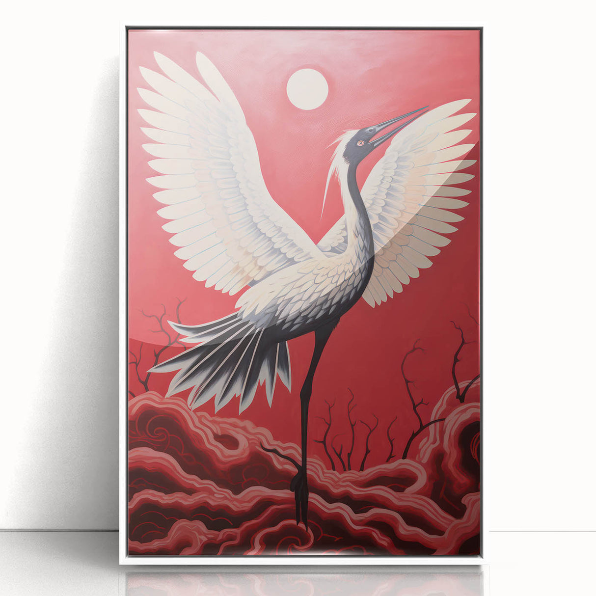 Majestic Electric Crane Art – Bold Modern Electric Wall Canvas Decor