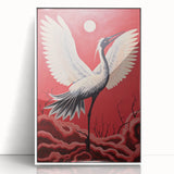 Majestic Electric Crane Art – Bold Modern Electric Wall Canvas Decor