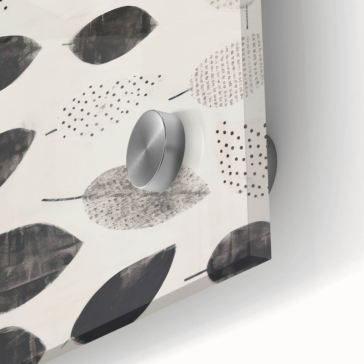 Modern Electric Leaf Art - Monochrome Abstract Botanical Wall Decor