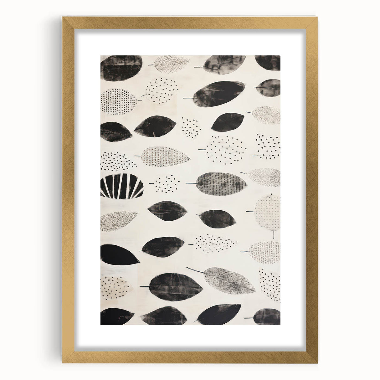 Modern Electric Leaf Art - Monochrome Abstract Botanical Wall Decor