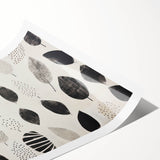 Modern Electric Leaf Art - Monochrome Abstract Botanical Wall Decor