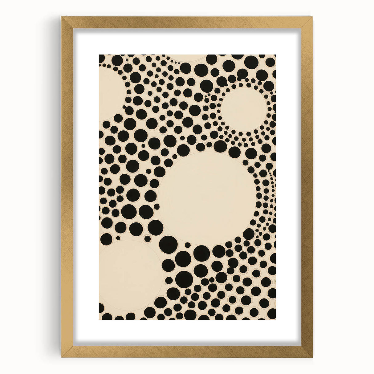 Modern Electric Geometric Art - Abstract Monochrome Circle Wall Decor