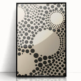 Modern Electric Geometric Art - Abstract Monochrome Circle Wall Decor