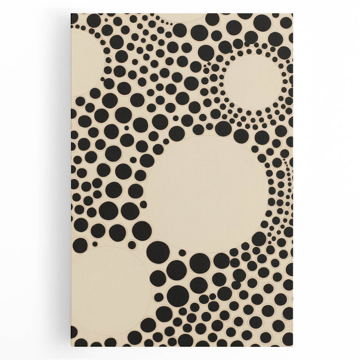 Modern Electric Geometric Art - Abstract Monochrome Circle Wall Decor