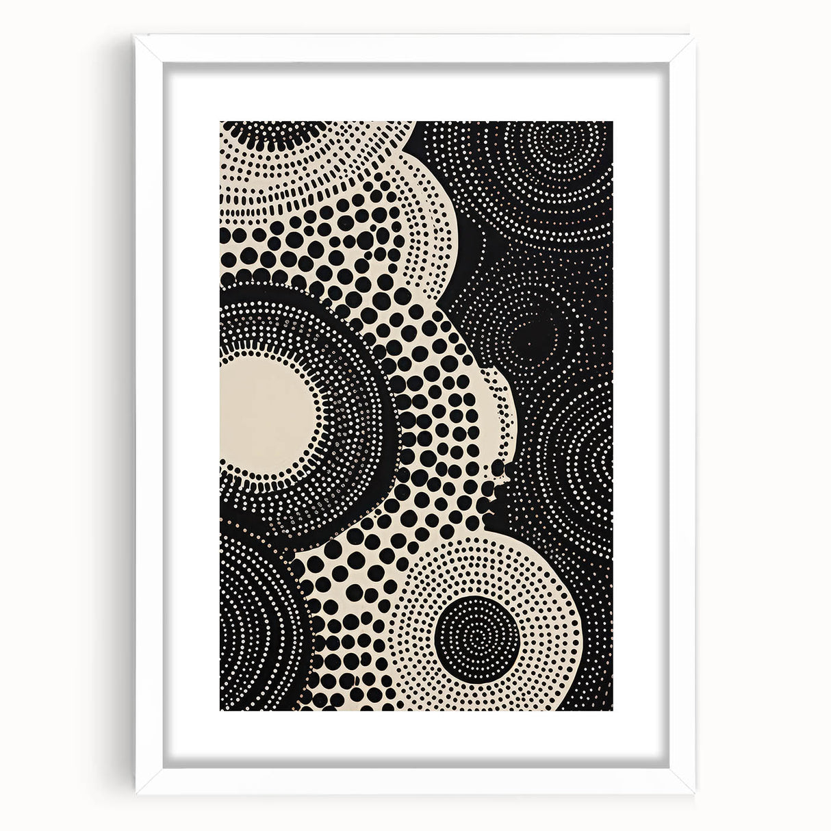 Abstract Electric Circle Art - Modern Monochrome Geometric Wall Decor